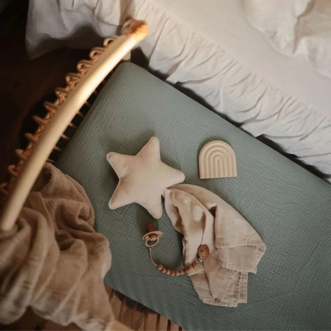 Mushie Lovey Blanket STAR Natural