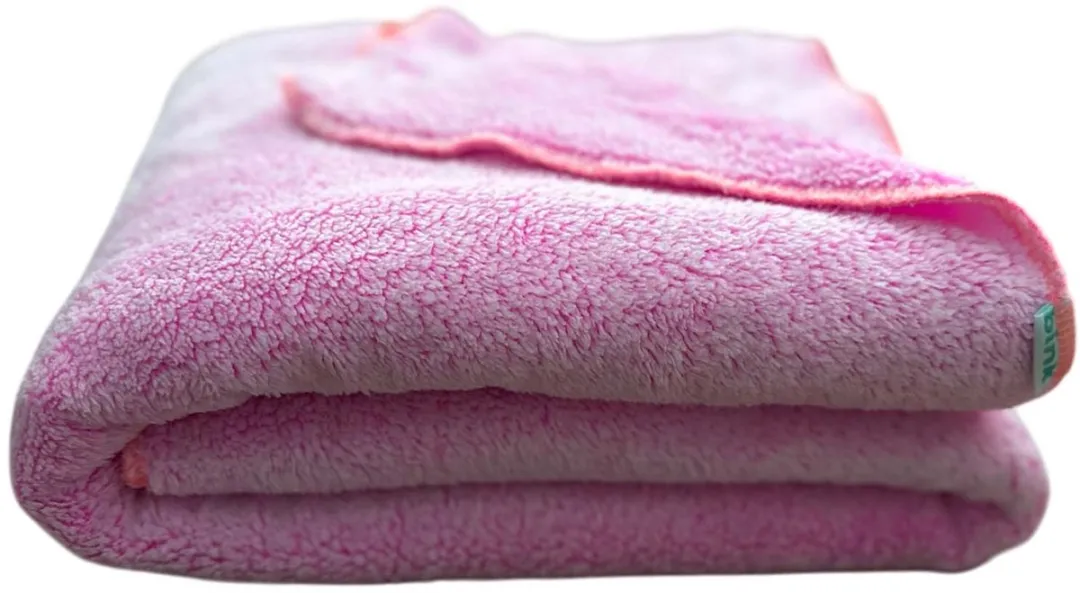 BINK Bedding Kinderdeken Summer Collection 100x150cm - Roze/Fuchsia - Teddy - Neon Oranje Rand