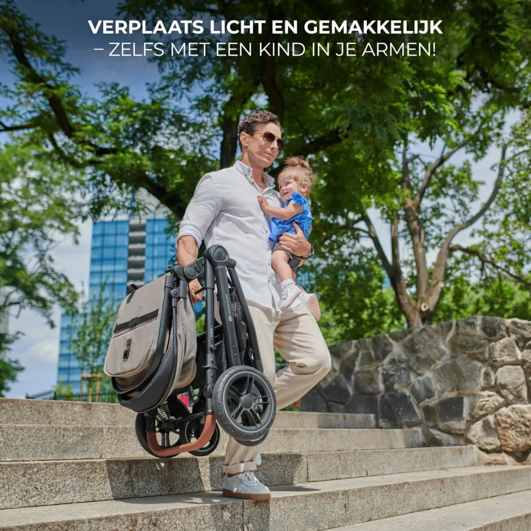 KinderKraft ESME PRO 3-in-1 Kinderwagen - Beige/Grijs
