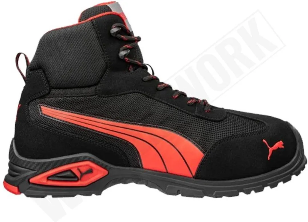 PUMA Madrid Mid S1PL 632260 Werkschoenen - Zwart/Rood