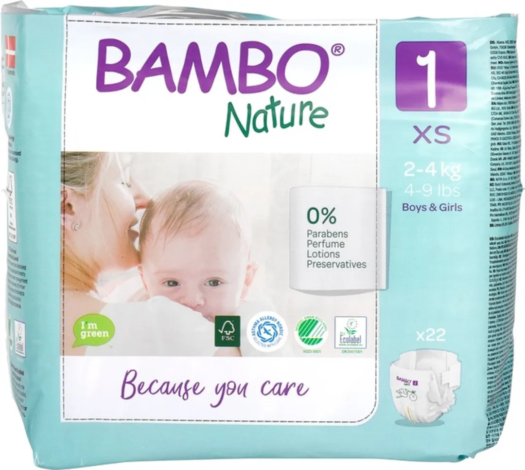 BAMBO Nature Babyluiers Maat 1 - 22 Stuks