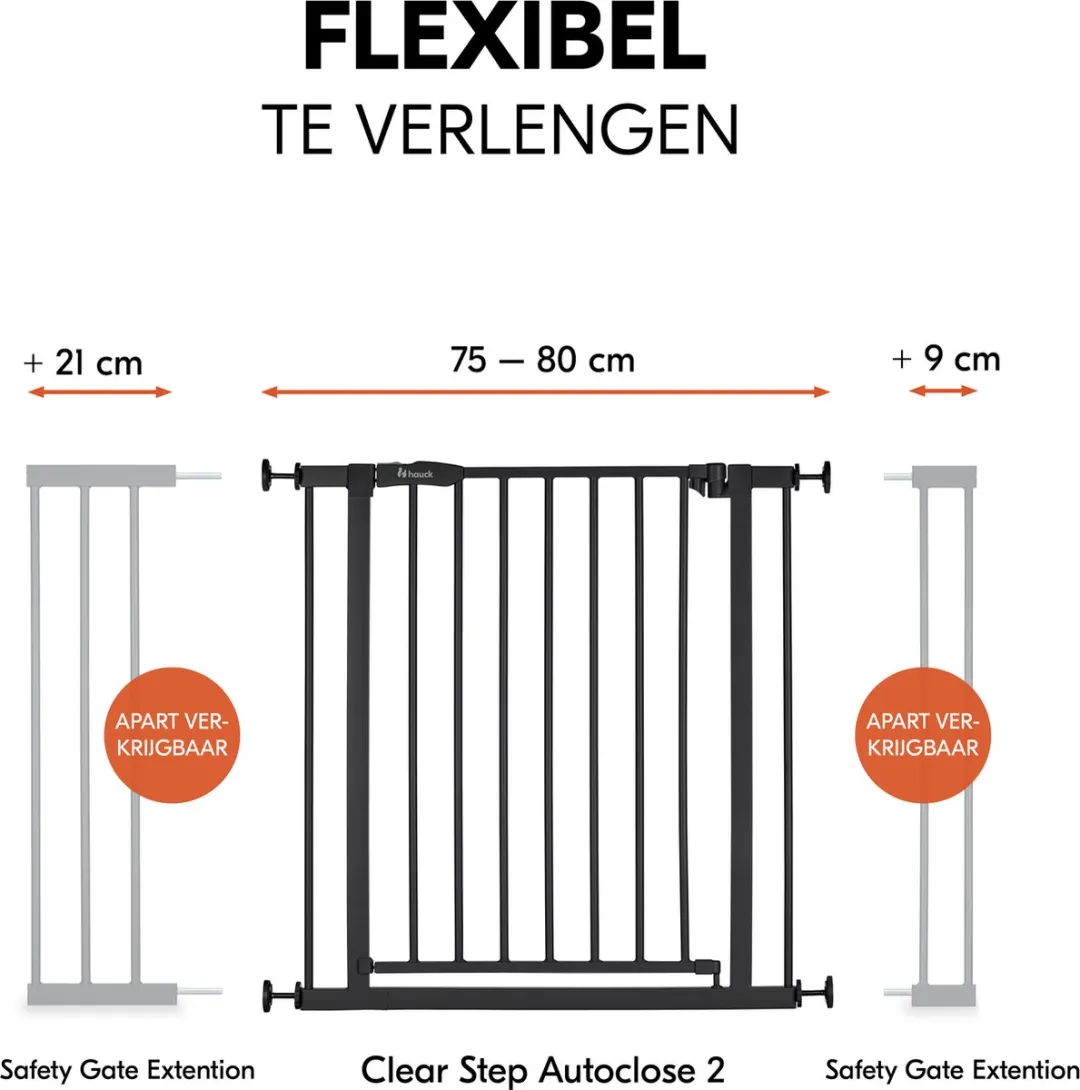 Hauck Open N Stop 2 Veiligheidshekje 75-80cm - Zwart