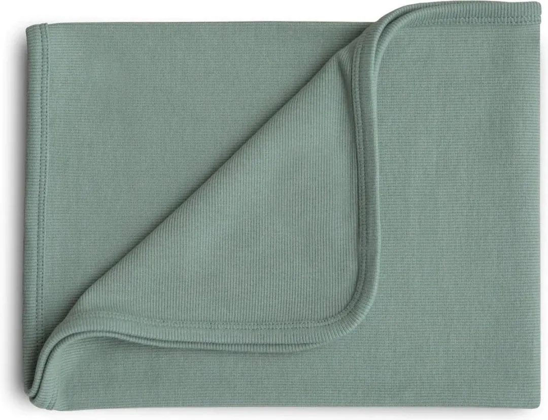 Mushie Ribbed Baby Blanket Wieg 90x90cm