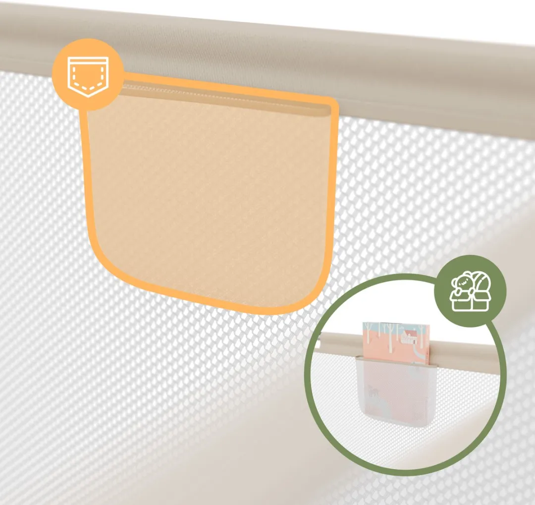 Tulano Cozy 22 - Grondbox / baby box / kinder box - 120x180 cm - voor binnen - ademend gaas - EN71-gecertificeerd - 6 tot 36 maanden - Beige