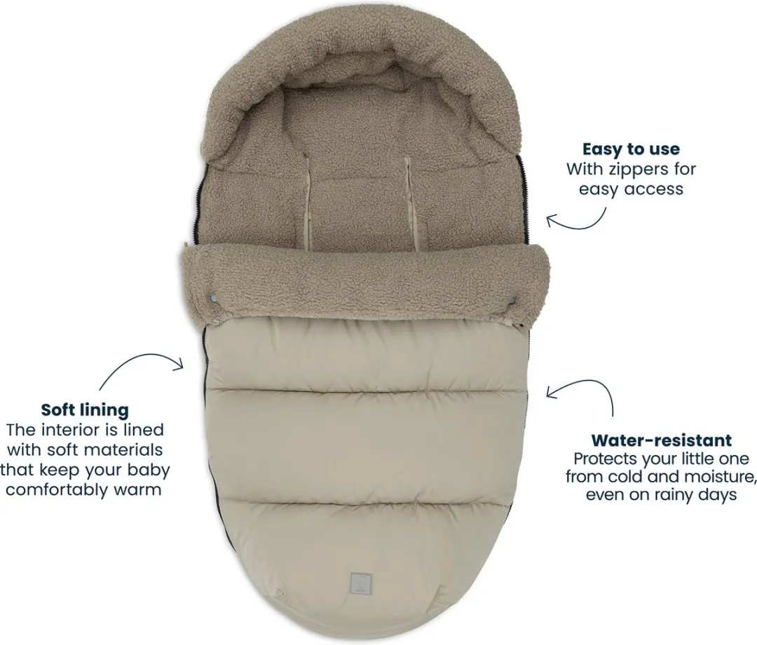 Jollein Voetenzak Buggy Embossed Milky Coffee - Puffed Olive Green - afbeelding 6 van 6