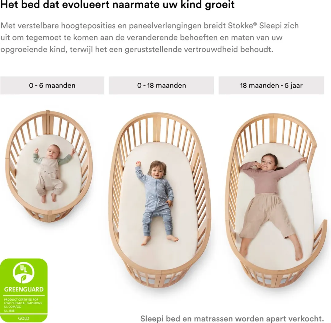 Stokke Sleepi Mini Ovale Wieg - Wit - 0-6 maanden