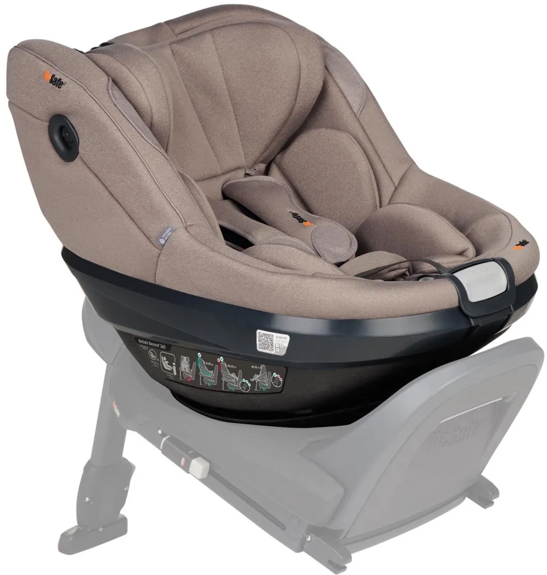 BeSafe Beyond² 360 - Autostoel - Autostoel baby - Autostoeltje - Autozitje - 61cm-125 cm - autostoel 6 md- 6 jaar - Dark Sand SoftBreeze