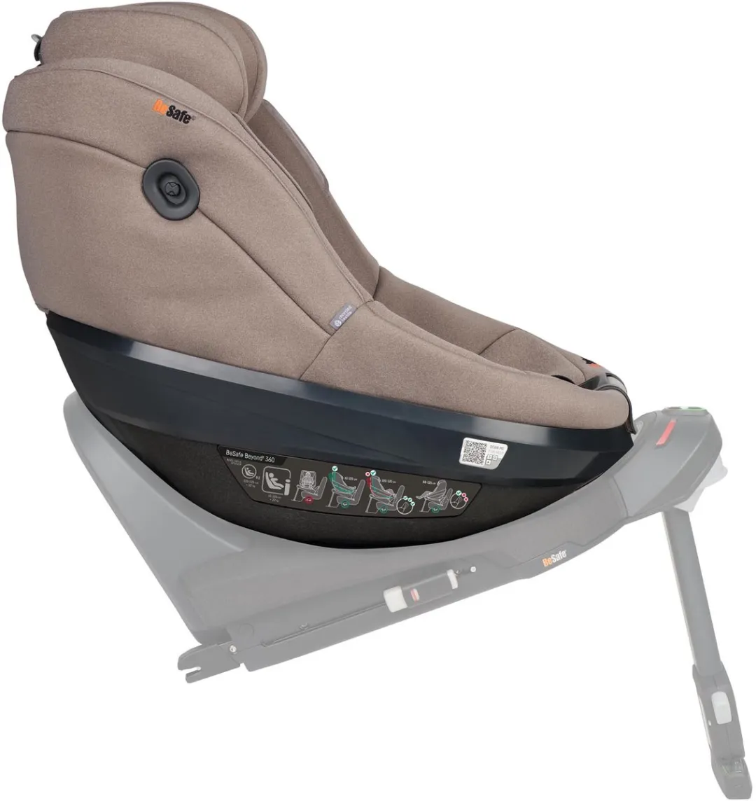 BeSafe Beyond² 360 - Autostoel - Autostoel baby - Autostoeltje - Autozitje - 61cm-125 cm - autostoel 6 md- 6 jaar - Dark Sand SoftBreeze