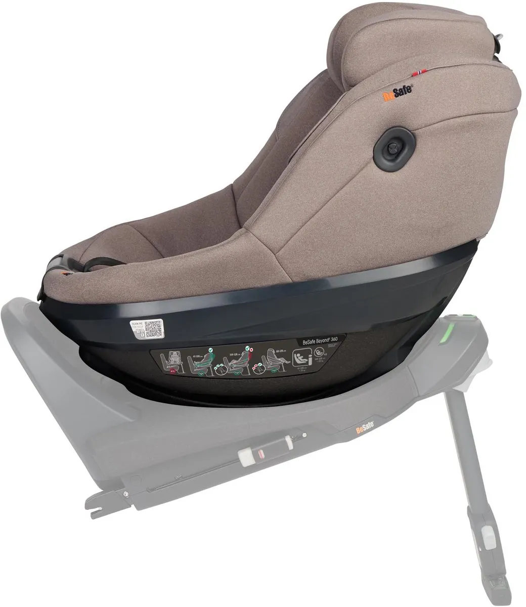 BeSafe Beyond² 360 - Autostoel - Autostoel baby - Autostoeltje - Autozitje - 61cm-125 cm - autostoel 6 md- 6 jaar - Dark Sand SoftBreeze