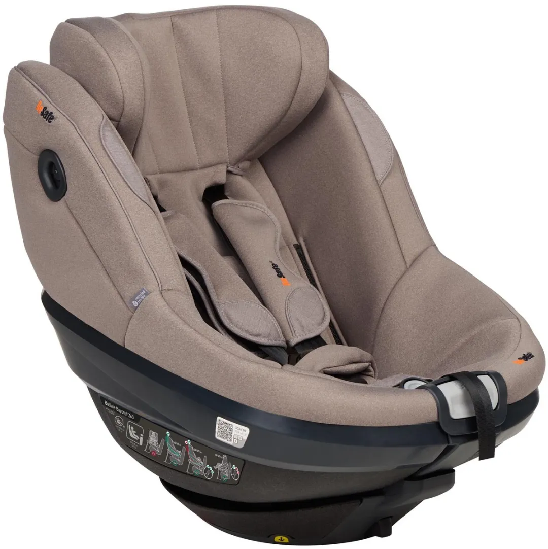 BeSafe Beyond² 360 - Autostoel - Autostoel baby - Autostoeltje - Autozitje - 61cm-125 cm - autostoel 6 md- 6 jaar - Dark Sand SoftBreeze