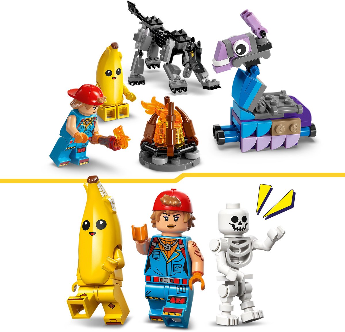 LEGO® Fortnite® Peely en Sparkplugs Kamp - 77075