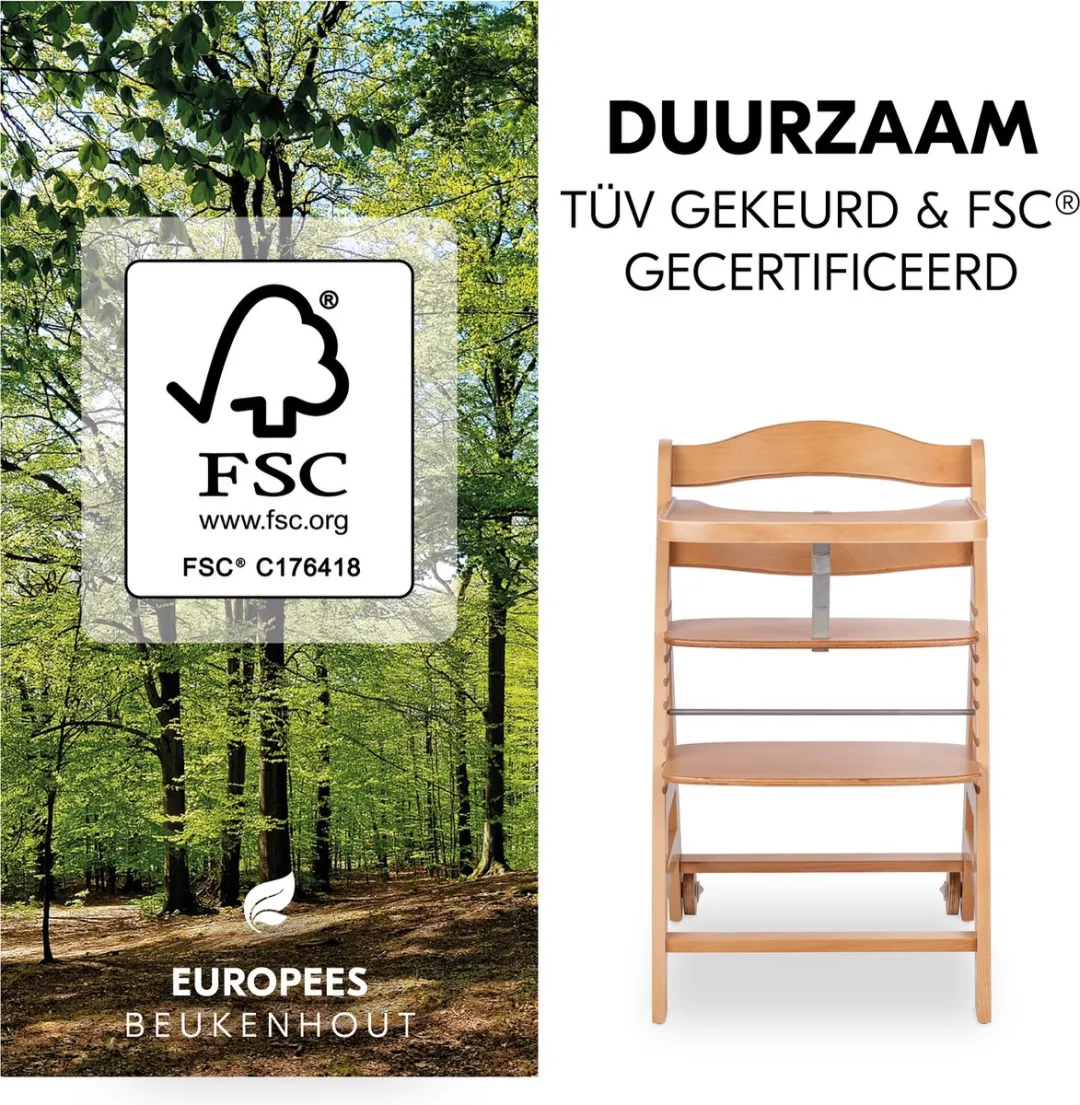 Hauck Beta+ Kinderstoel - Natural - FSC Gecertificeerd