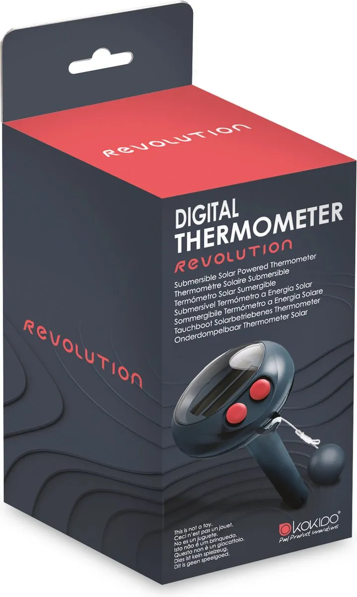 Kokido Revolution Digitale Zwembadthermometer - Rood/Grijs