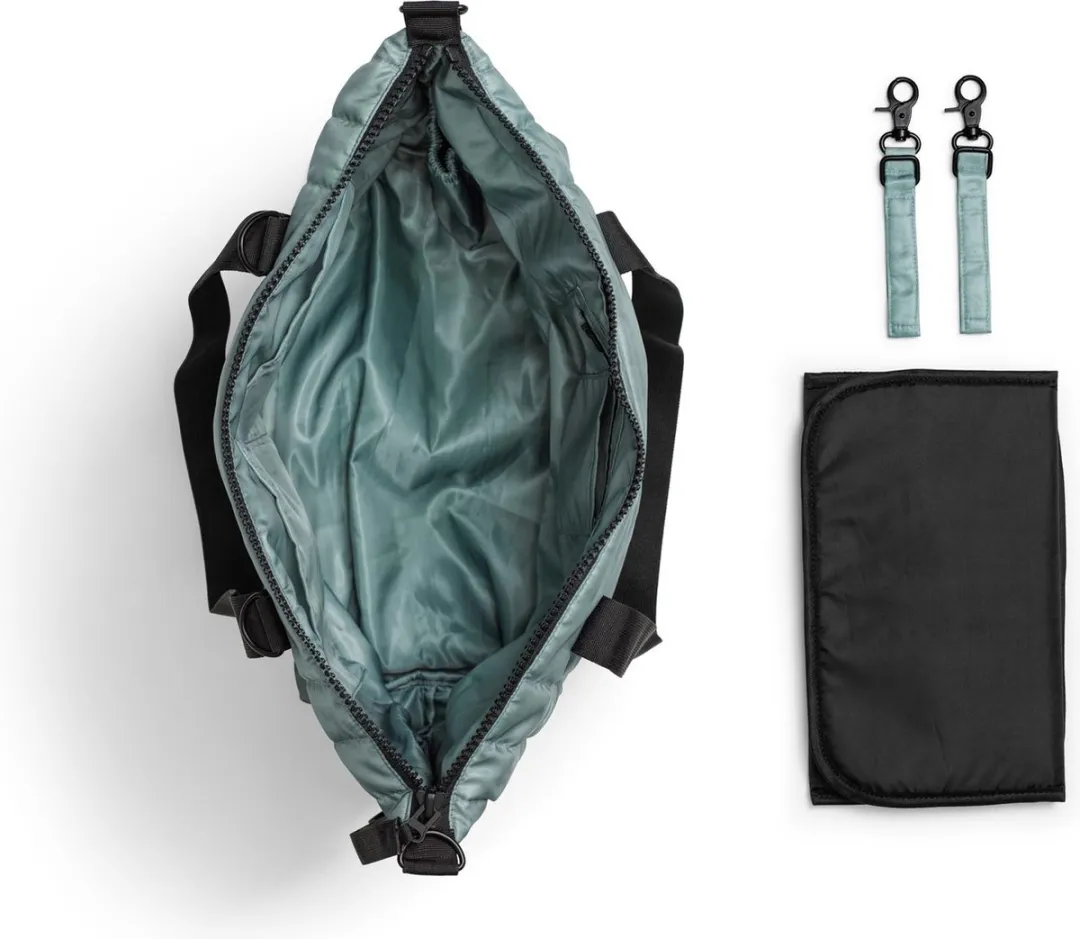 Elodie Quilted Soft Shell Luiertas - Pebble Green