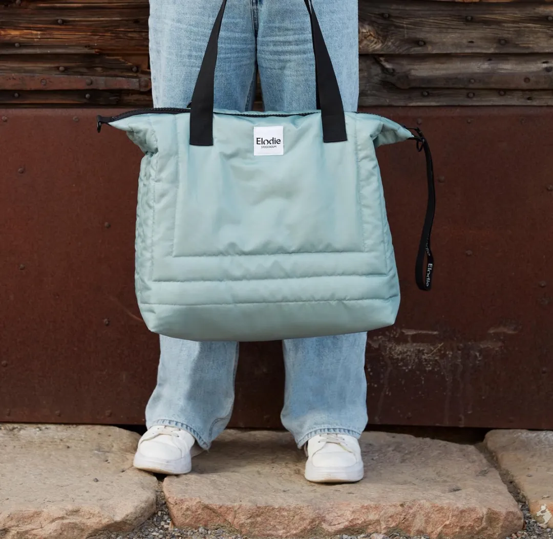 Elodie Quilted Soft Shell Luiertas - Pebble Green