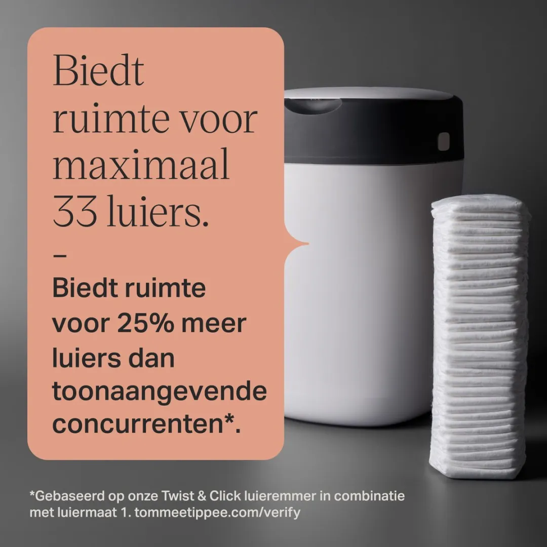 Tommee Tippee Twist & Click Luieremmer Starterset - 33L - 12 Navullingen - Wit