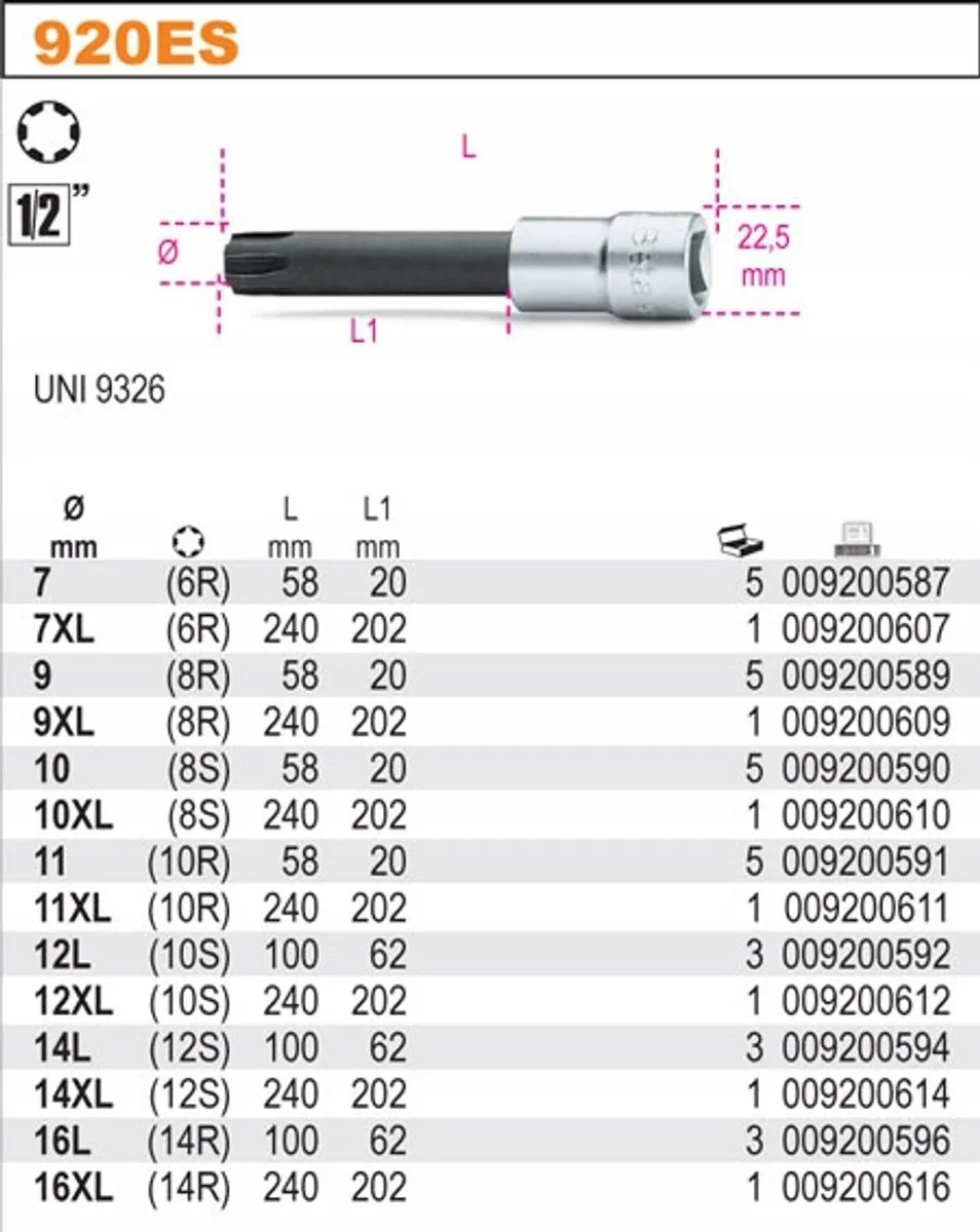 Beta Doplagssleutel 10mm 1/2" - Fiat