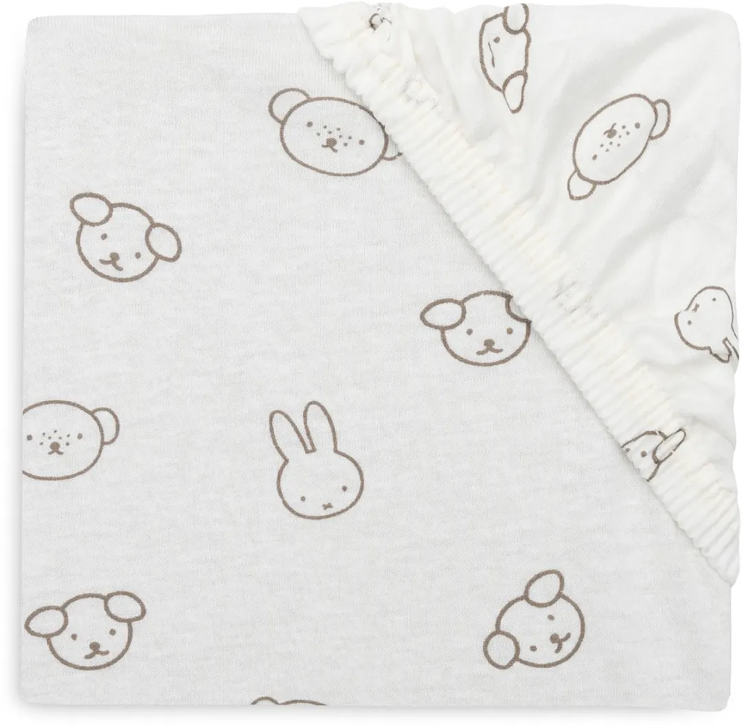 Jollein Hoeslaken Ledikant Jersey Miffy and Friends 70/75x140/150cm