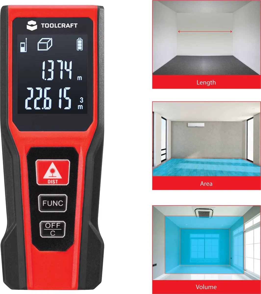 TOOLCRAFT Laserafstandsmeter 20m