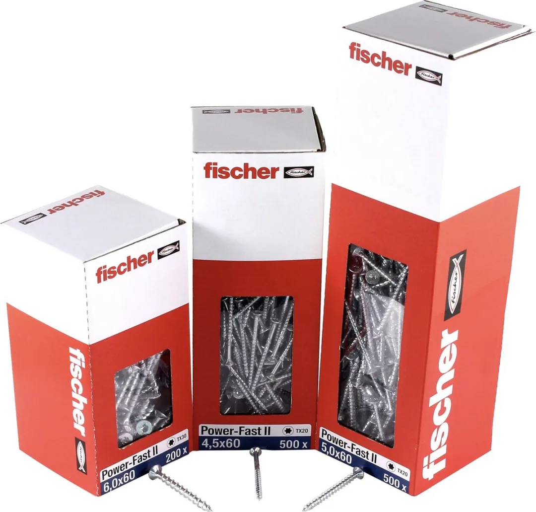 Fischer Power-Fast II FPF II 670273 Spanplattenschroeven 4,5x50mm - 500 Stuks - afbeelding 5 van 5