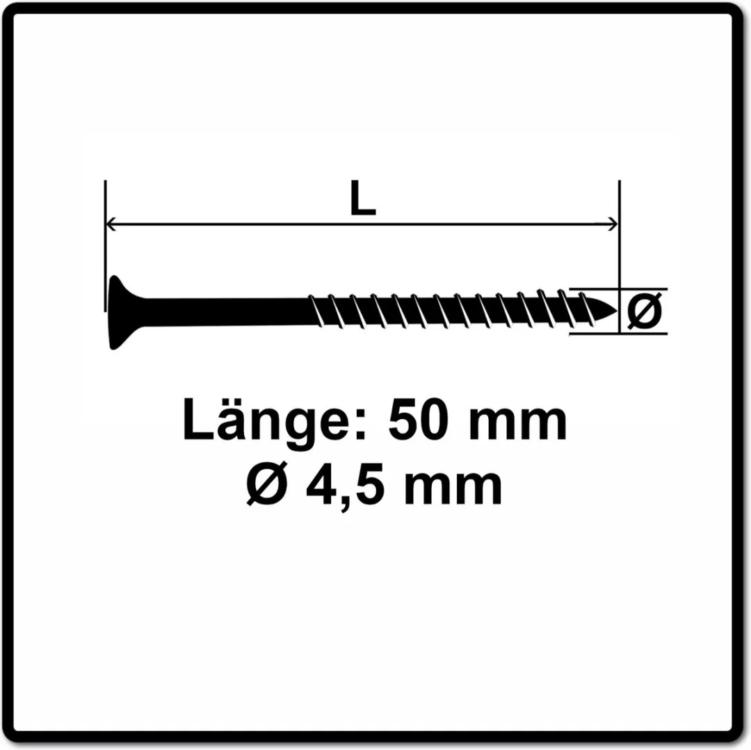 Fischer Power-Fast II FPF II 670273 Spanplattenschroeven 4,5x50mm - 500 Stuks - afbeelding 3 van 5