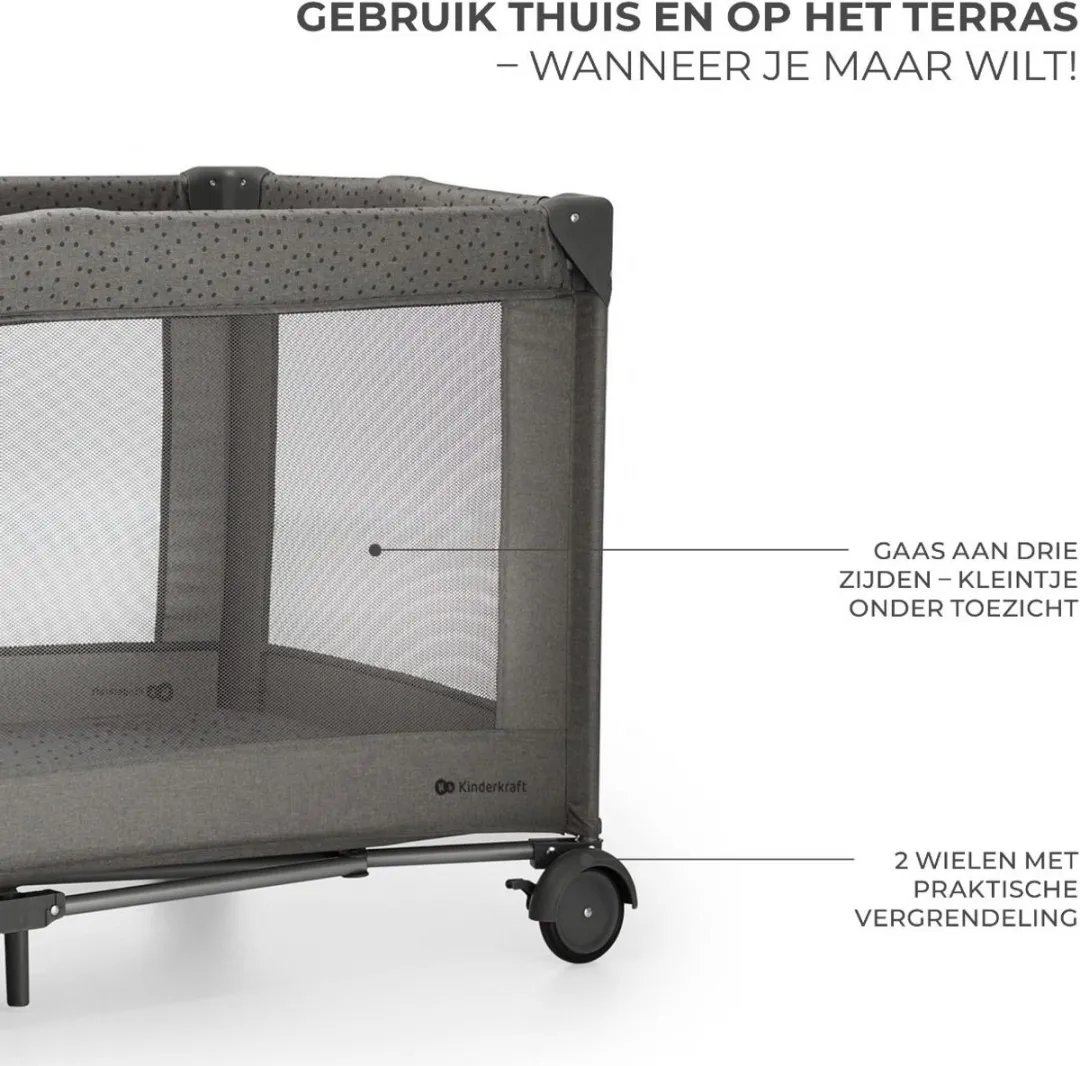 KinderKraft JOY 2 ACC Reisbed 3-in-1 - Grijs