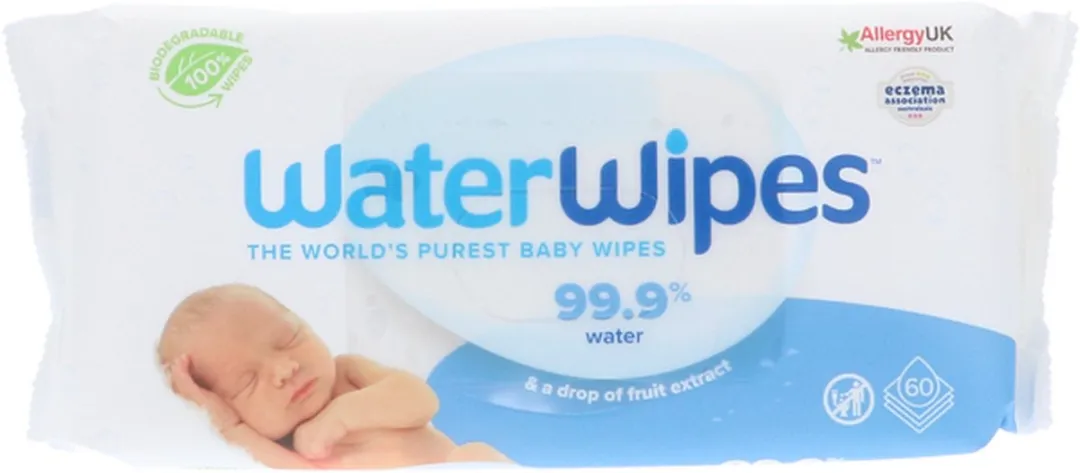 WaterWipes Sensitive Newborn Bio Billendoekjes 60 Stuks
