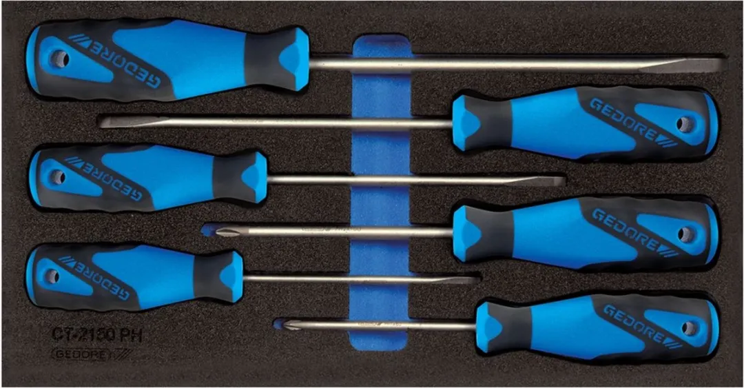 Gedore 1500 CT1-2150 PH 3-C Schroevendraaierset - 6-delig - Zwart/Blauw