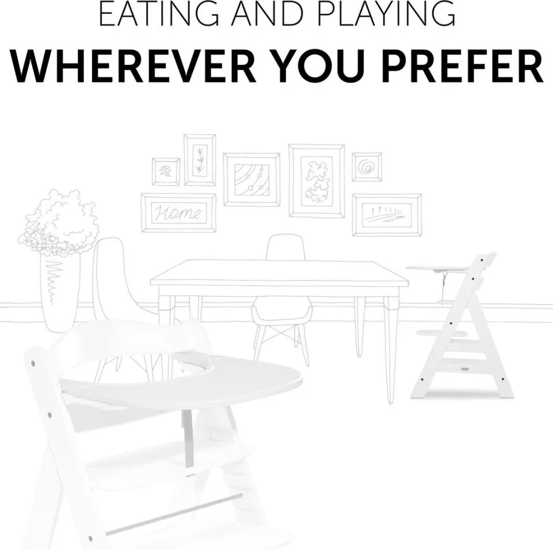 Hauck Alpha Click Tray - dienblad voor kinderstoel - White