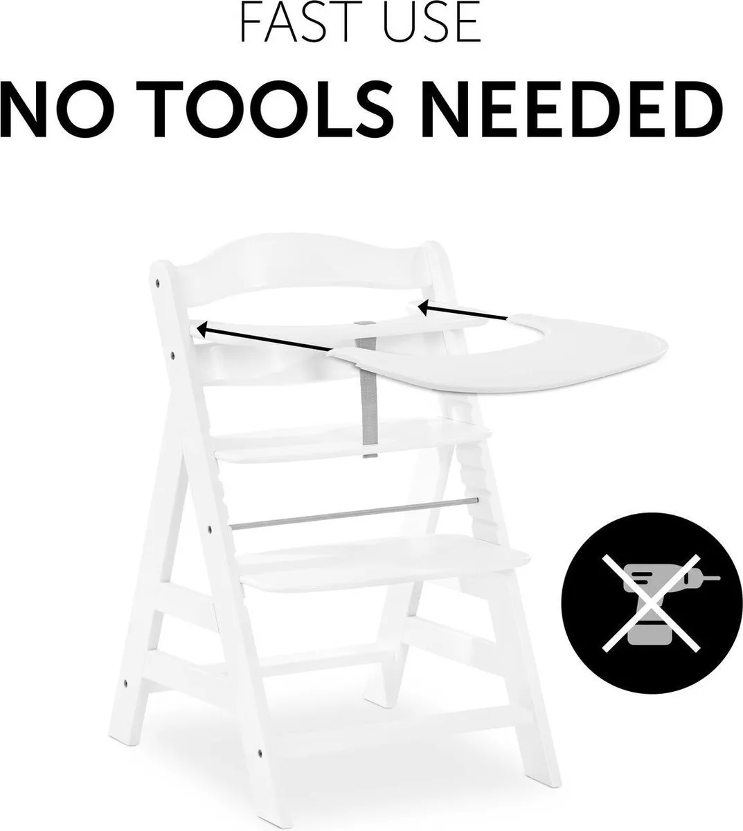 Hauck Alpha Click Tray - dienblad voor kinderstoel - White