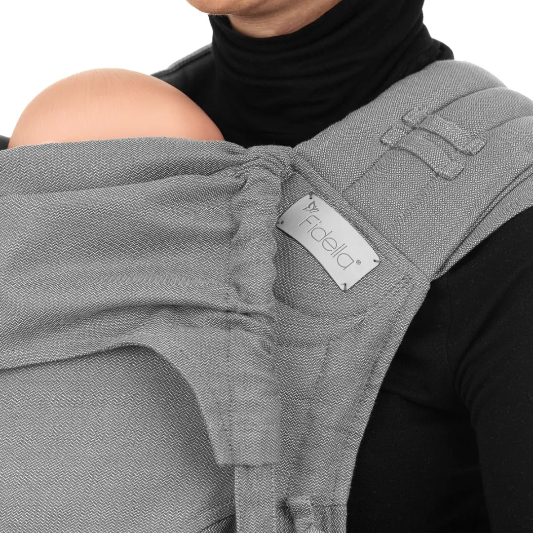 Fidella FlyClick - Half-Buckle Ergonomische Draagzak - Babydrager - Chevron - lichtgrijs - voor baby