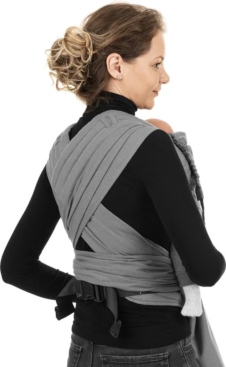 Fidella FlyClick - Half-Buckle Ergonomische Draagzak - Babydrager - Chevron - lichtgrijs - voor baby