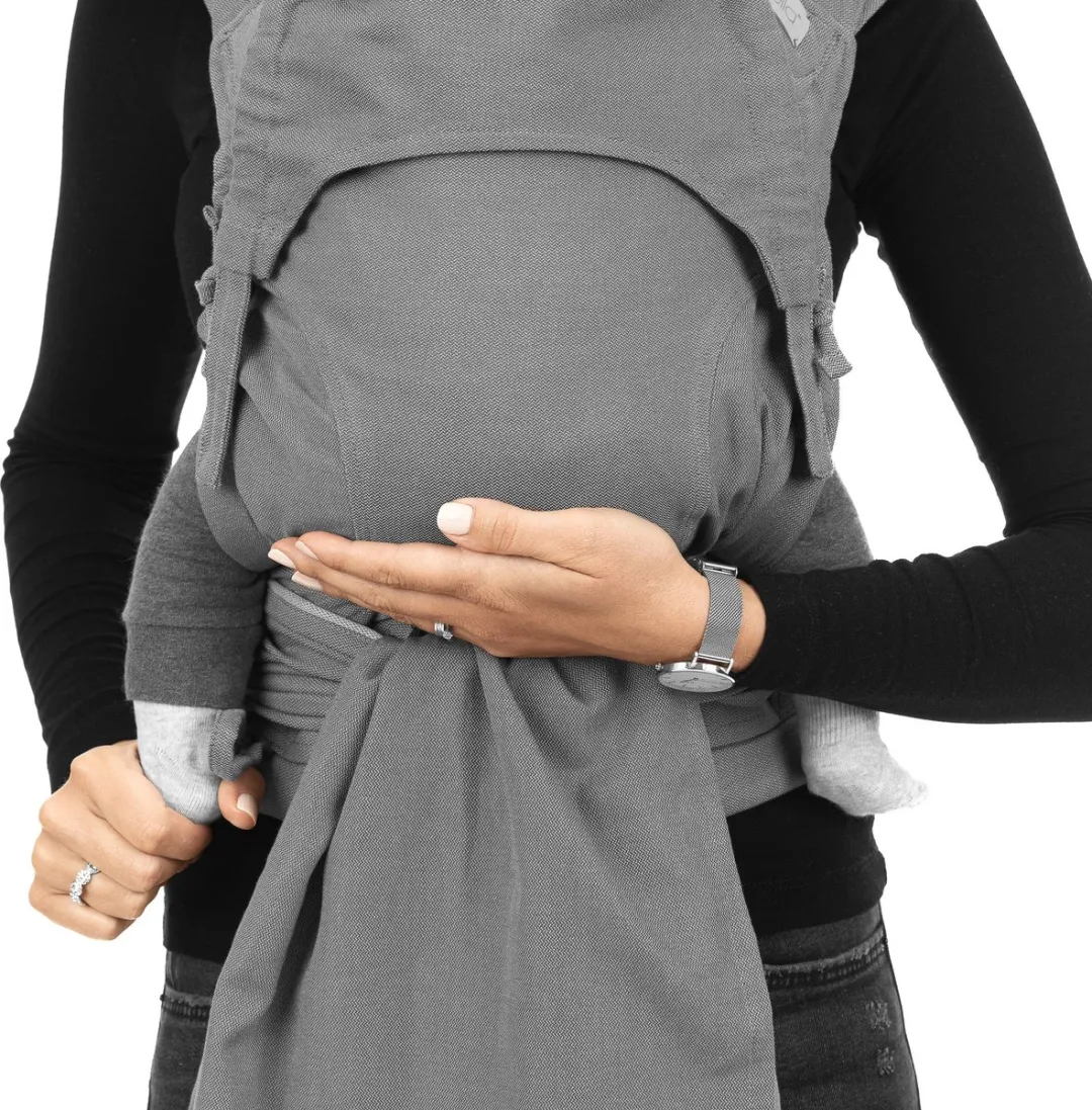 Fidella FlyClick - Half-Buckle Ergonomische Draagzak - Babydrager - Chevron - lichtgrijs - voor baby