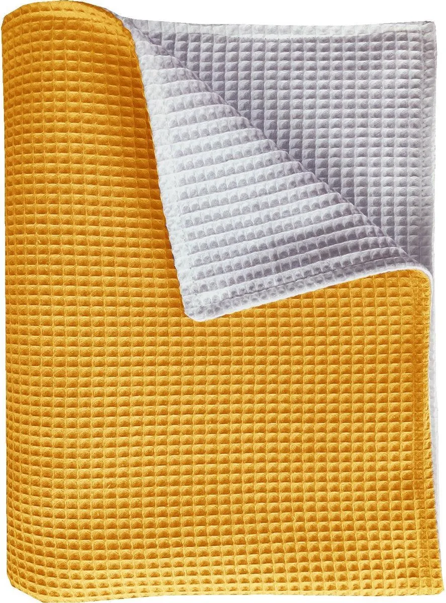 BINK Bedding Wiegdeken Pique Oker/Wit 75x100cm