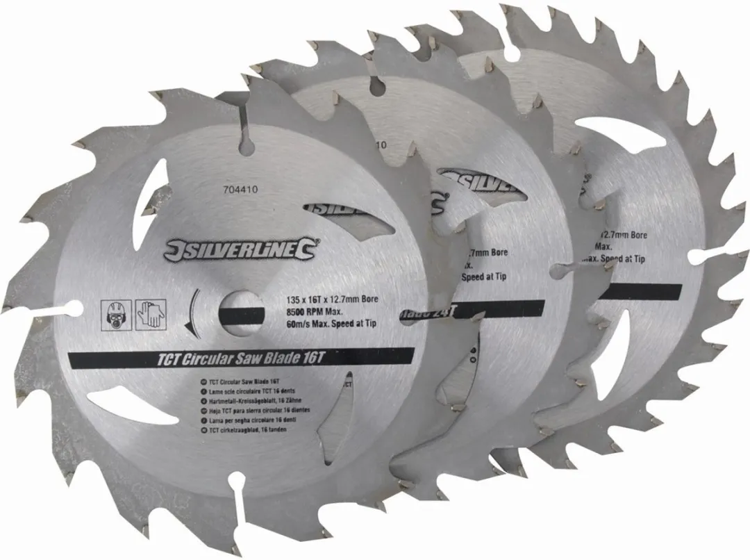 Silverline Cirkelzaagbladset 165mm TCT - 3-delig