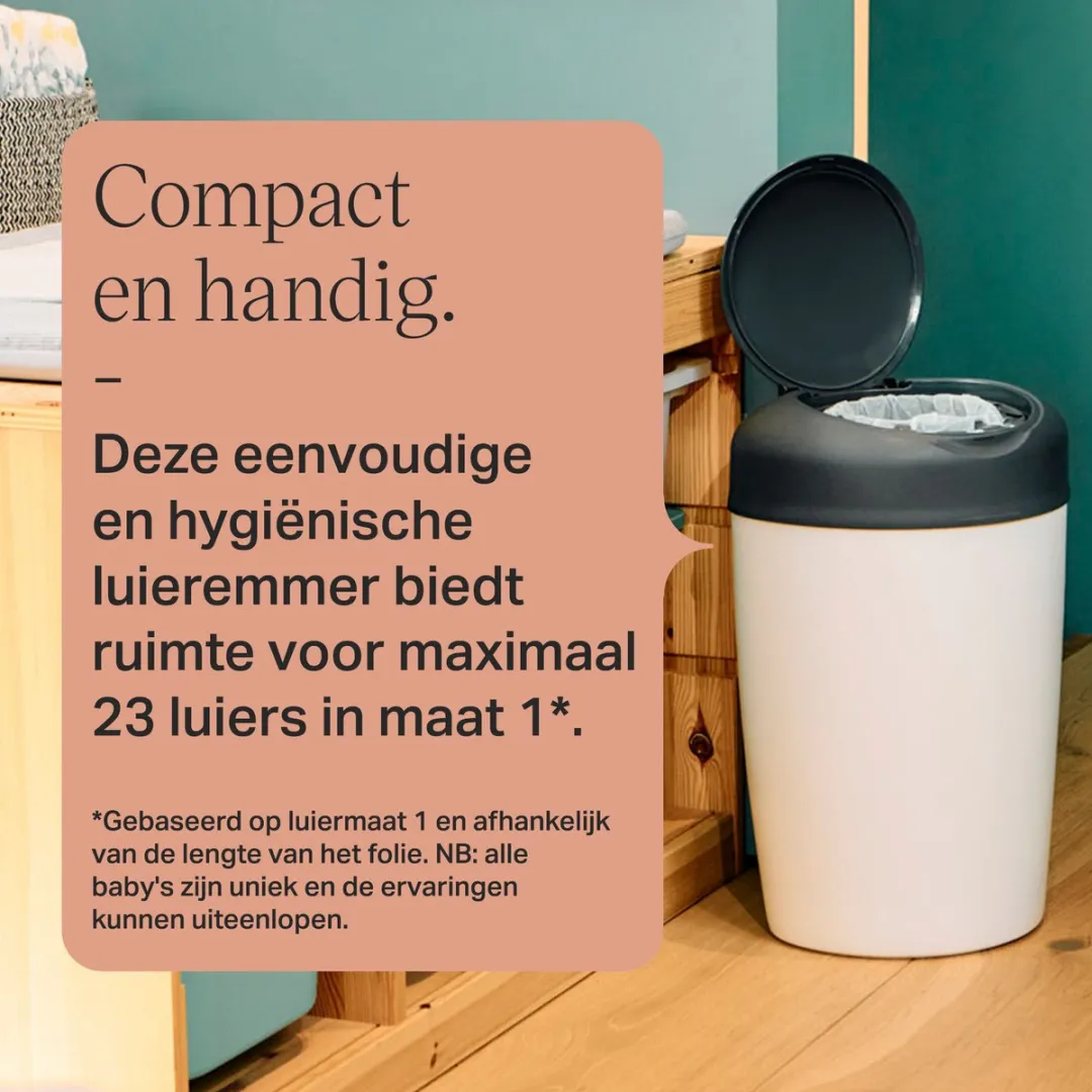 Tommee Tippee Simplee Sangenic luieremmer - voor maximaal 23 luiers - 1 navulcassette - wit