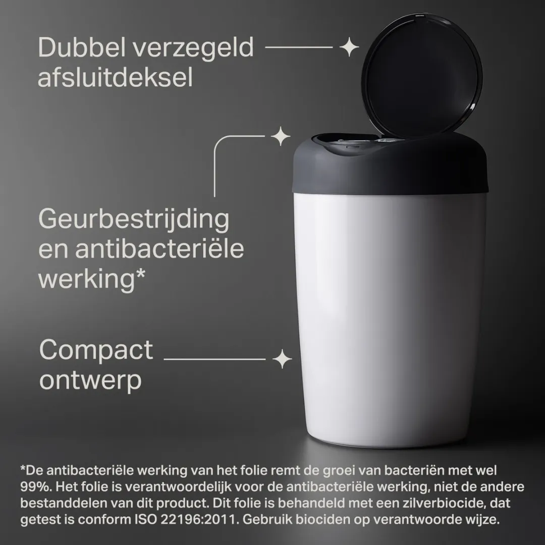 Tommee Tippee Simplee Sangenic luieremmer - voor maximaal 23 luiers - 1 navulcassette - wit