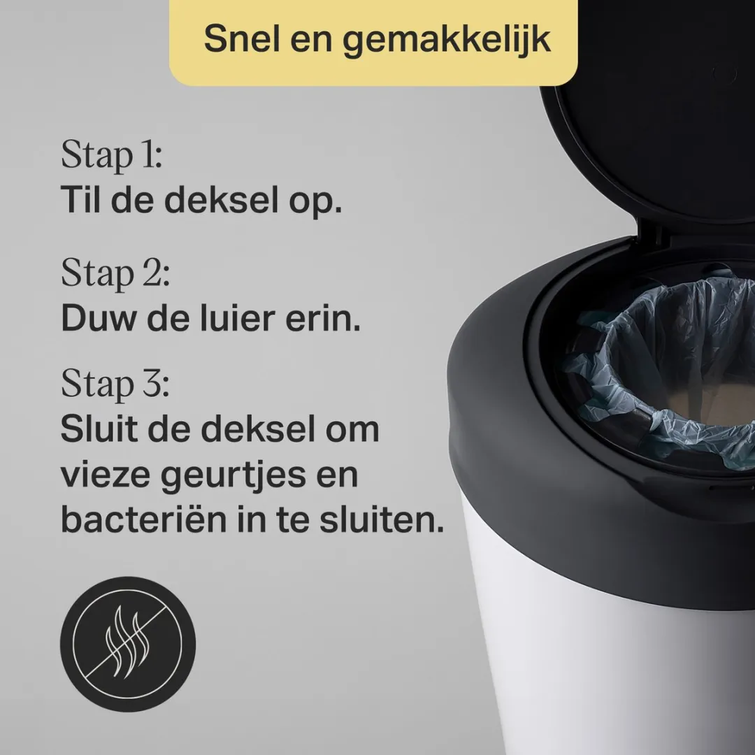 Tommee Tippee Simplee Sangenic luieremmer - voor maximaal 23 luiers - 1 navulcassette - wit