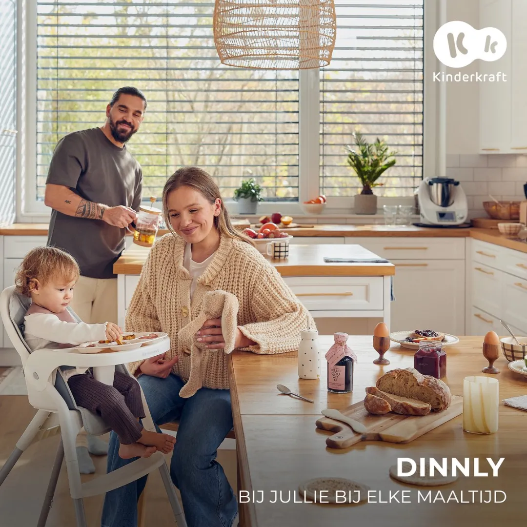 KinderKraft DINNLY Inklapbare Kinderstoel - Lichtgrijs