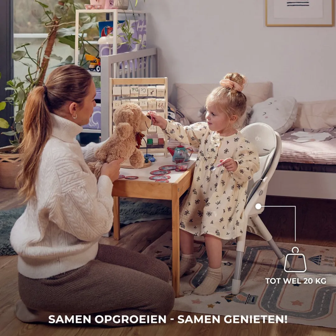 KinderKraft DINNLY Inklapbare Kinderstoel - Lichtgrijs