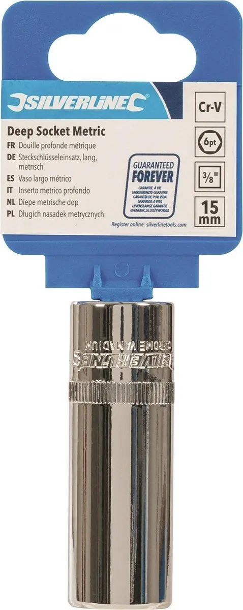 Silverline Diepe 6-kant Metrische Zeskantdop 15mm