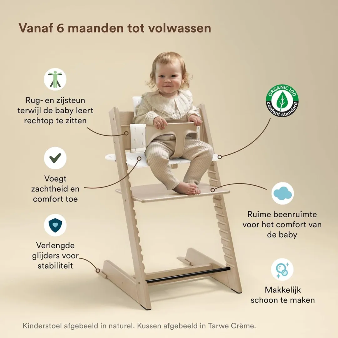 Stokke Tripp Trapp Kinderstoel - Wit met OCS Star Silver Babyset