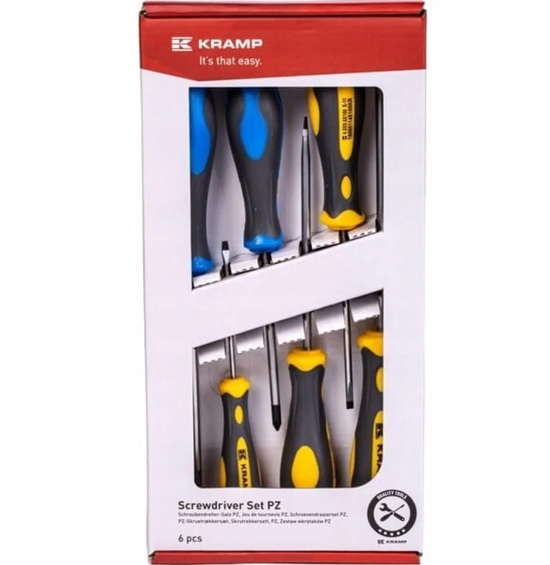 Kramp 6-delige Schroevendraaierset Plat & Pozidriv