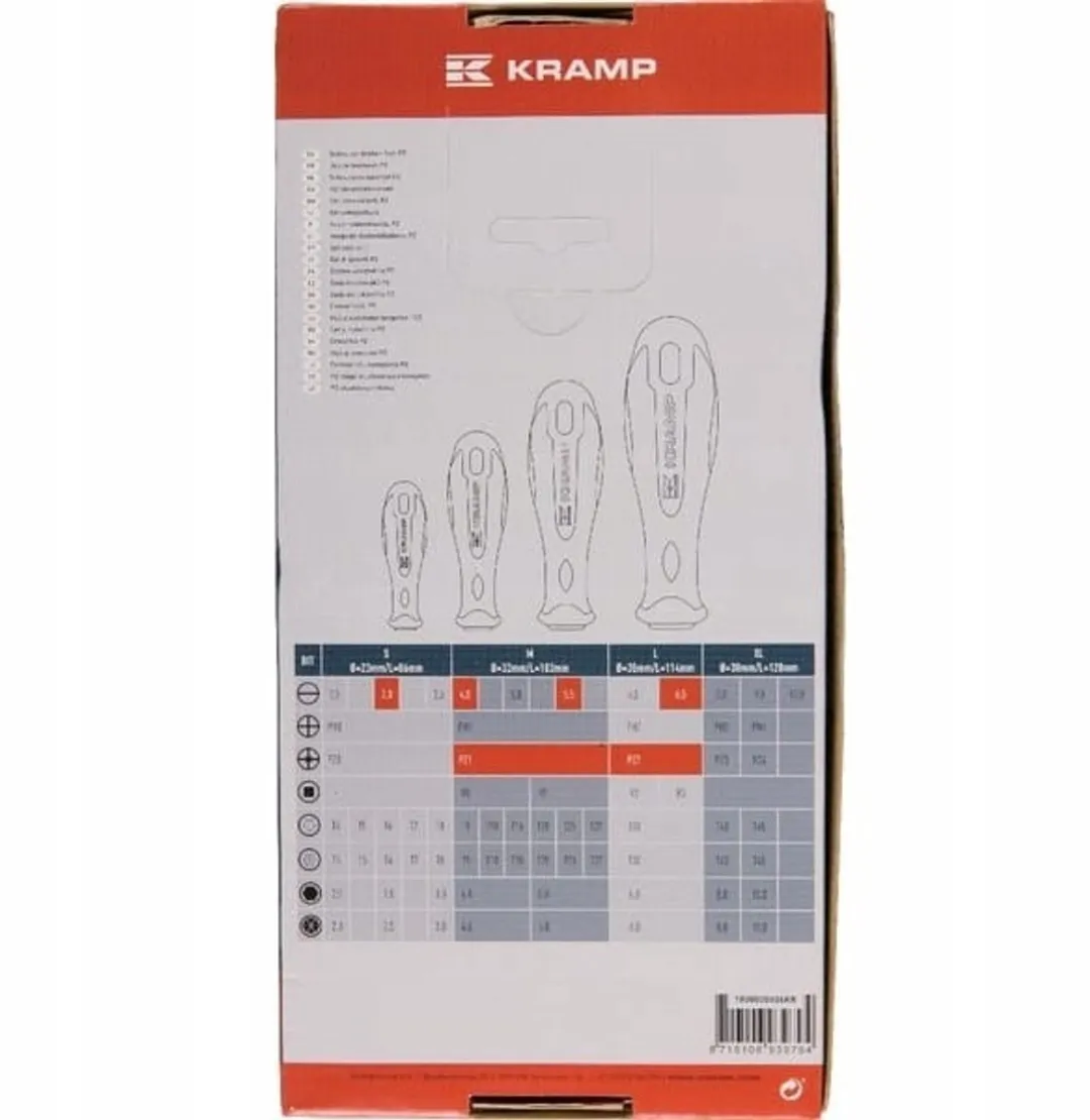 Kramp 6-delige Schroevendraaierset Plat & Pozidriv - Ergonomisch