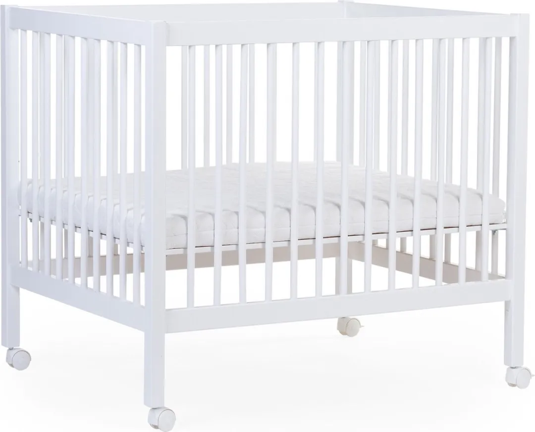 Childhome Park 97 - Box met wieltjes - Verstelbaar op 3 hoogtes - Hout - Wit - 98x78x82 cm