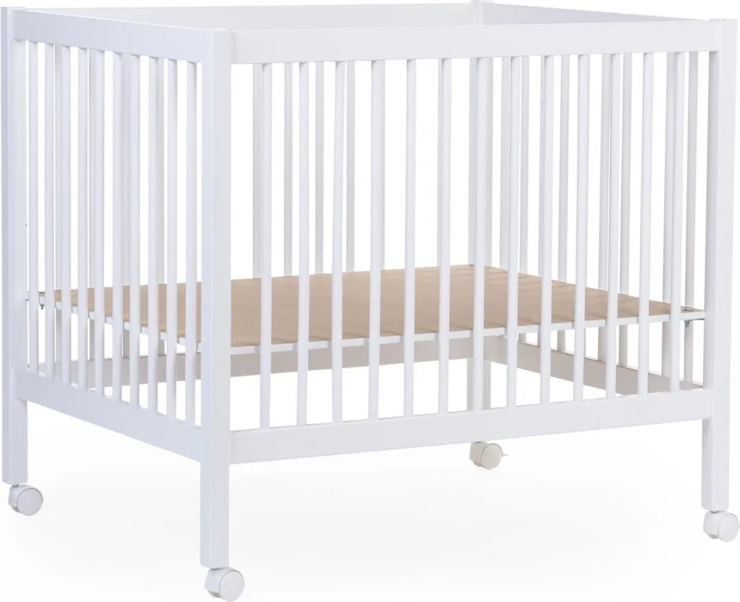 Childhome Park 97 - Box met wieltjes - Verstelbaar op 3 hoogtes - Hout - Wit - 98x78x82 cm