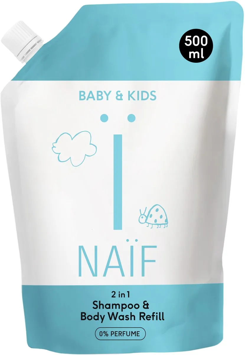 Naïf 2-in-1 Shampoo & Body Wash Navulverpakking 500ml