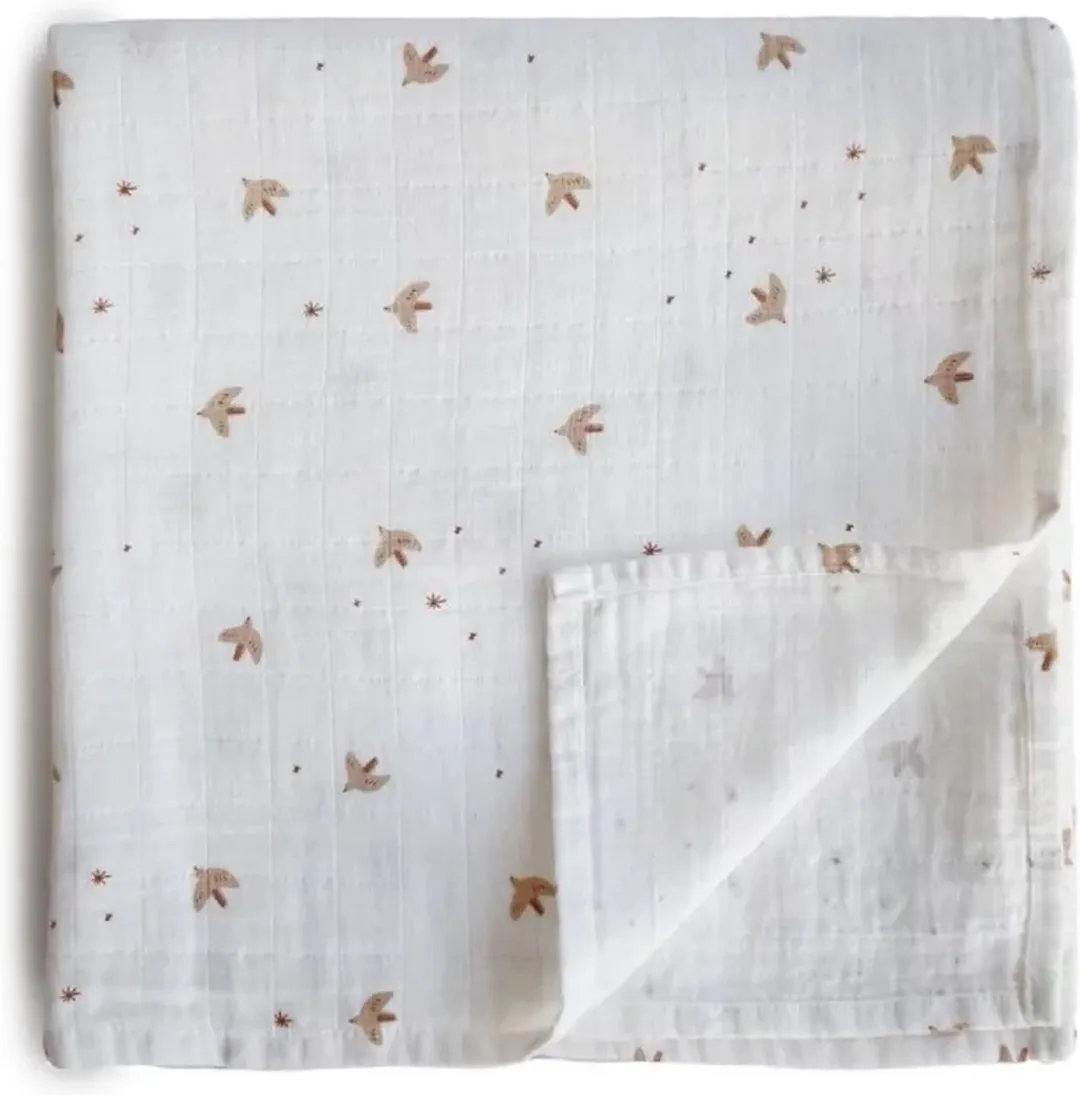 Mushie Swaddle Sparrow 120x120cm