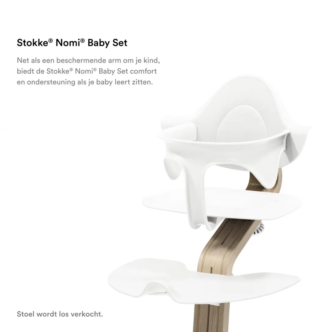 Stokke Nomi Babyset, Wit - Biedt zij- en rugsteun als je baby leert zitten - Past bij alle Nomi-stoelen