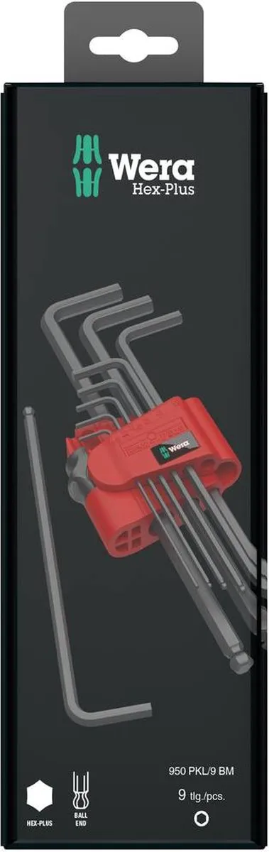 Wera 05073596001 Hex-Plus Inbussleutelset 9-delig - 1,5-10mm